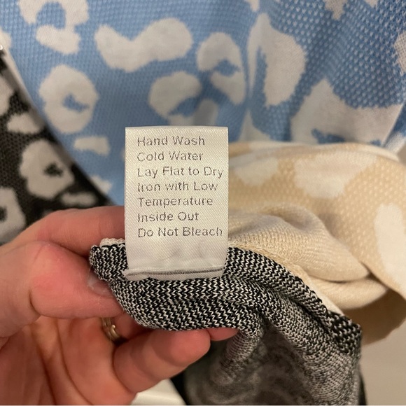 MING WANG Colorblock Studded Cheetah Print Knit Dress - Size S - Picture 10 of 13